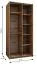 Kleiderschrank / Schiebetürenschrank | 6 Fächer | 245,5 x 100 x 64 cm |2 Kleiderstangen | 6 Einlegeböden | 2 Schiebetüren | Farbe: Eiche Artisan