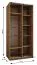 Kleiderschrank / Schiebetürenschrank | ABS-Kantenschutz | 6 Fächer | 245,5 x 110 x 64 cm | 2 Kleiderstangen | 2 Schiebetüren | Farbe: Schwarz | Soft-Close