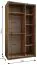 Kleiderschrank / Schiebetürenschrank | 2 Schiebetüren | 245,5 x 130 x 64 cm | 6 Fächer | Farbe: Weiß | 2 Kleiderstangen | Soft-Close | Spiegel