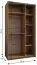 Kleiderschrank / Schiebetürenschrank | 2 Kleiderstangen | Spiegel | 245,5 x 140 x 64 cm | Soft-Close | 2 Schiebetüren | 6 Fächer | Farbe: Eiche Artisan
