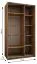 Kleiderschrank / Schiebetürenschrank | 245,5 x 130 x 64 cm | 2 Schiebetüren | Soft-Close | 2 Kleiderstangen | Spiegel | Farbe: Weiß | 6 Fächer