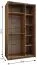 Kleiderschrank / Schiebetürenschrank | Farbe: Eiche Artisan | Spiegel | 6 Fächer | Soft-Close | 2 Kleiderstangen | 2 Schiebetüren | 245,5 x 140 x 64 cm