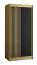 Schiebetürenschrank / Kleiderschrank Borgis 01A, Farbe: Eiche Artisan / Schwarz matt - Abmessungen: 200 x 100 x 62 cm (H x B x T)