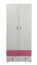 Schrank Kinderzimmer Rosa / Weiß 190x80x50 cm