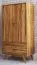 Kleiderschrank | 2 Drehtüren | 5 Fächer | 2 Schubladen | mit Kleiderstange | 100 cm breit | Massivholz | Farbe: Natur Abbildung