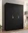 Kleiderschrank | 3 Türen | Farbe: Schwarz | Griffe: Kaschmir | Maße: 150 x 52 x 202 cm | 2 Kleiderstangen | 2 Fächer | Drehtürenschrank
