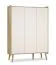 Babyzimmer Kleiderschrank | Farbe: Beige / Eiche Cremona | drei Türen | Maße: 133 x 51 x 185 cm | eine Kleiderstange | Push-to-open | Kinderzimmer