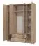 Kleiderschrank mit zwei Schubladen Kovin 01, eine Kleiderstange, zwei Türen, Farbe: Eiche Sonoma, zwei Spiegeltüren, Maße: 205 x 160 x 52 cm, 11 Fächer