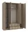 Drehtürenschrank mit zwei Spiegeltüren Kovin 02, 1,6 Meter breit, Farbe: Eiche Grau, zwei Schubladen, eine Kleiderstange, Maße: 205 x 160 x 52 cm, 11 Fächer