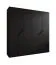 Kleiderschrank | 4-Türig | Farbe: Schwarz | 2 Fächer | 2 Kleiderstangen | Griffe: Schwarz | Soft-Close-Funktion | Maße: 200 x 52 x 202 cm | ABS-Kanten