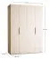 Falttür / Kleiderschrank | Farbe: Eiche | 2 Türen | 3 Kleiderstangen | 160 x 60 x 225 cm | 11 Fächer | inkl. LED-Beleuchtung mit Sensor | Soft-Close
