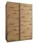 Kleiderschrank / Schiebetürenschrank | 11 Fächer | 245,5 x 180 x 64 cm | 2 Kleiderstange | 2 Schiebetüren | 10 Einlegeböden | Farbe: Eiche Artisan