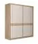 Kleiderschrank / Schiebetürenschrank | 230 x 62 x 220 cm | Eiche Cremona / Kaschmir | 1 Kleiderstange | 6 Fächer | 2 Schiebetüren 