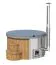 Hot Tub deluxe XL Banera mit integriertem Holzofen - Durchmesser: 226 cm, inkl. Digitales Thermometer, LED-Beleuchtung & Sprudelsystem