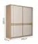 Kleiderschrank / Schiebetürenschrank | 230 x 62 x 220 cm | Eiche Cremona / Kaschmir | 1 Kleiderstange | 6 Fächer | 2 Schiebetüren 