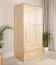 Kleiderschrank Holz natur 010 - Abmessung 190 x 90 x 60 cm (H x B x T)
