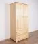 Kleiderschrank Holz natur 010 - Abmessung 190 x 90 x 60 cm (H x B x T)