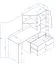 Schreibtisch mit Schrankanbau Sirte 11, Farbe: Eiche / Weiß  matt - Abmessungen: 153 x 150 x 50 cm (H x B x T)