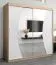200 cm breiter Kleiderschrank mit 2 Türen | 10 Fächer | Farbe: Sonoma Eiche / Weiß Abbildung
