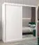 200 cm breiter Schiebetürenschrank mit 2 Türen | 10 Fächer | 2 Kleiderstangen | Farbe: Weiß Abbildung