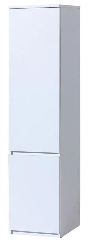Jugendzimmer - Schrank schmal, Farbe: Weiß - Abmessungen: 195 x 45 x 52 cm (H x B x T) Abbildung