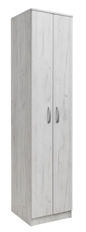 50 cm breiter Kleiderschrank mit 2 Türen | Farbe: Weiß Abbildung