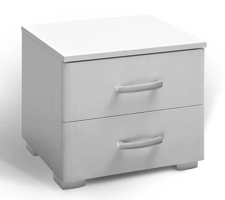 Nachtkästchen Lepe 02, Farbe: Weiß - 46 x 49 x 38 cm (H x B x T)