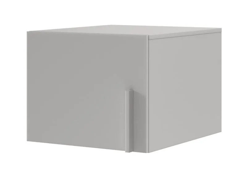 Aufsatz für eintürigen Schrank Edegem 05 | 50 x 61 x 40 cm | Farbe: Platingrau | ABS-Kanten | 1 Tür | 1 Fach