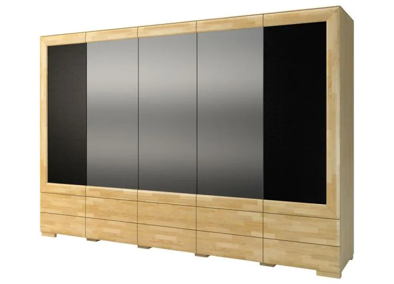 Schrank Eiche / Schwarz 204x303x61 cm Abbildung