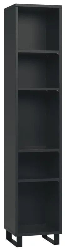 Regal Chiflero 22, Farbe: Schwarz - Abmessungen: 195 x 39 x 38 cm (H x B x T)
