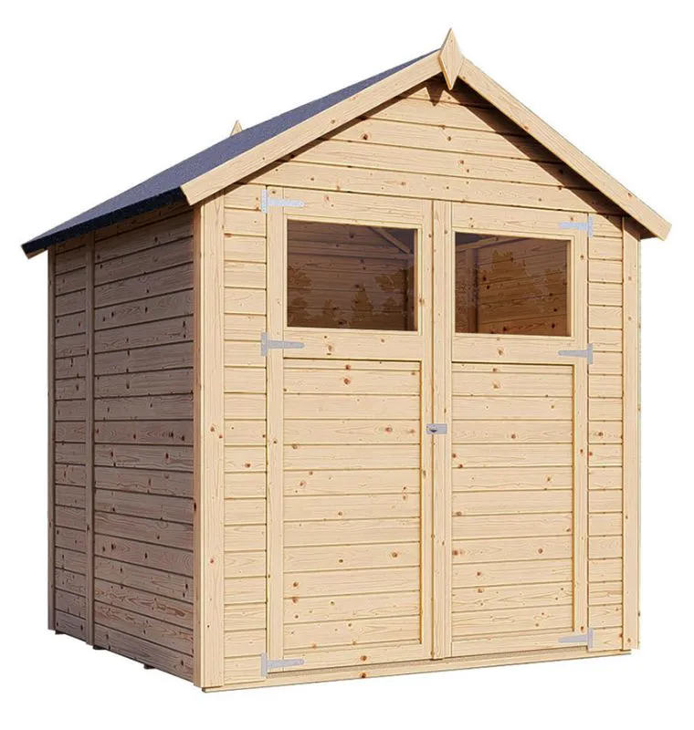 Gartenhaus / Gerätehaus 1,91 x 2,02 Meter (inkl. Dach) | aus Holz | aus vorgefertigten Elementen| unbehandelt | mit Satteldach Abbildung