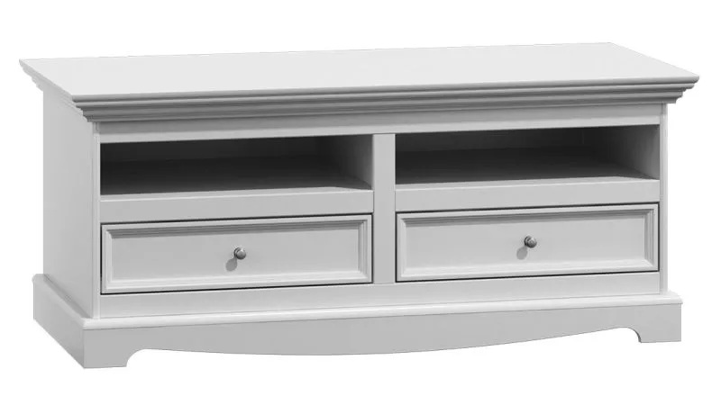 TV-Unterschrank Gyronde 09, Kiefer massiv Vollholz, weiß lackiert - 53 x 111 x 53 cm (H x B x T)