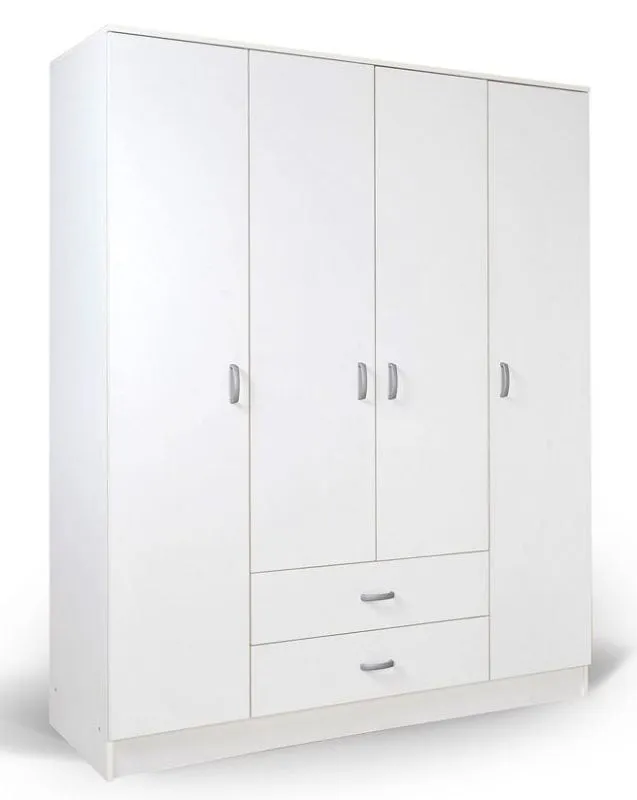 Schlafzimmer - Kleiderschrank, Farbe: Weiß - 200 x 164 x 53 cm (H x B x T) Abbildung