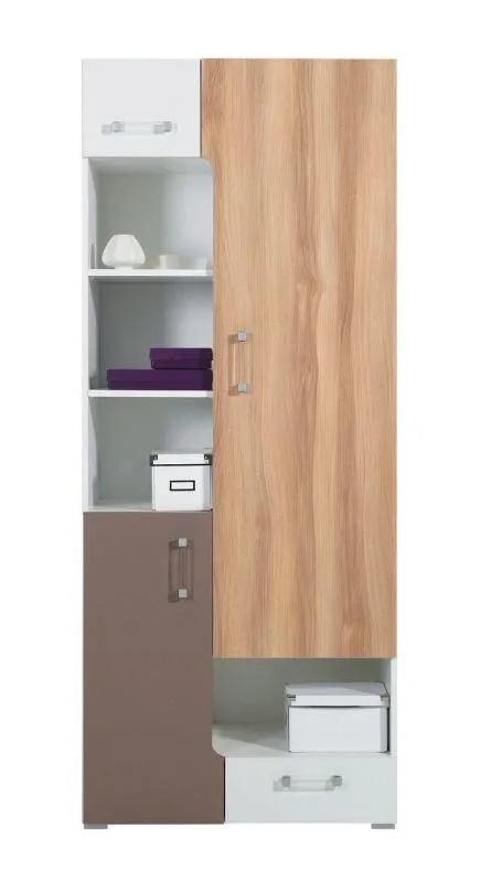 Kinderzimmer Schrank Braun / Weiß 195x80x40 cm Abbildung