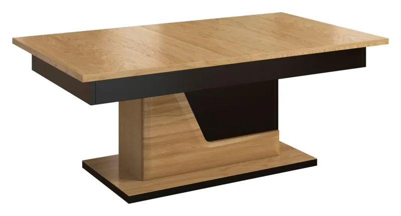 Clubtisch Couchtisch Wohnzimmertisch Farbe: Eiche / Schwarz 50x130x80 cm Abbildung