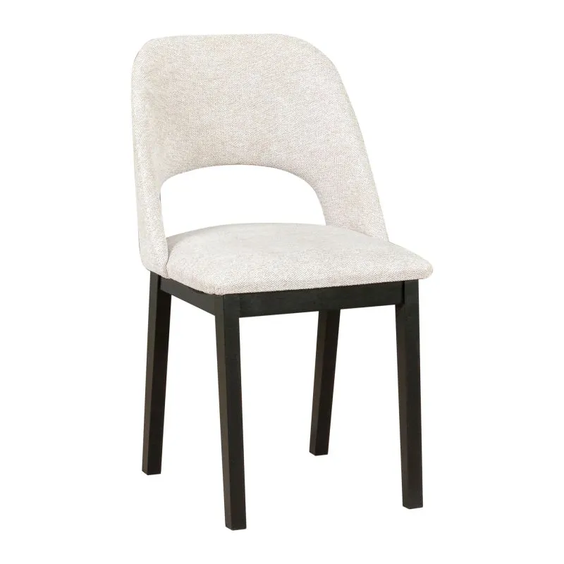 Polstersessel Riga aus Buchenmassivholz, Textilbezug aus PES und Nylon, Polster aus T-25 Schaum, hoher Sitzkomfort, schwarz lackiert, langlebig