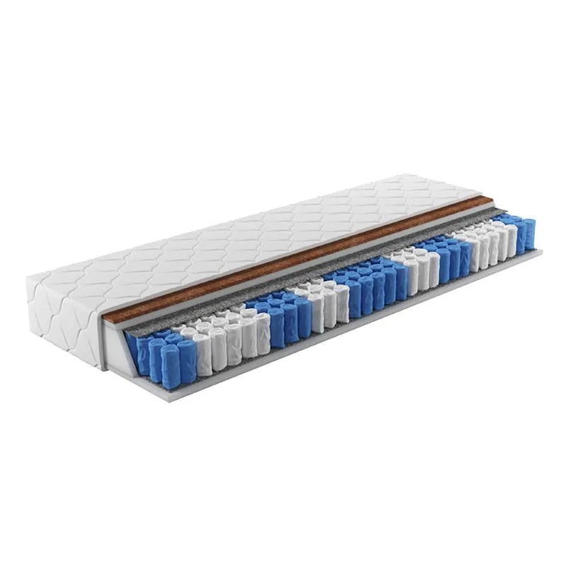 Matratze | Traumfeder 02  | 80 x 200 cm | Weiß | Taschenfederkern und Kokosmatte | Einfarbig | mittelfeste Matratze | Traumfeder 01  | gute Luftzirkulation | Höhe ca. 16 cm | elastisch