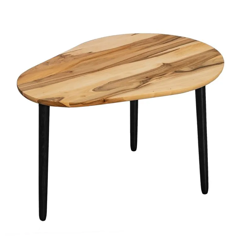 Moderner Couchtisch Loue 01, aus massiven Walnussholz, geölte Oberfläche, elegant und einzigartig, Maße: 51,5 x 80 x 60 cm, für Wohnzimmer