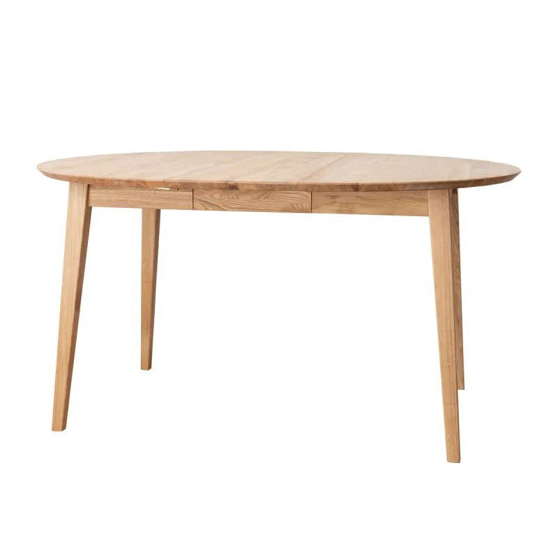 Esstisch mit 90 cm Durchmesser Erdre 13, aus Massivholz Eiche, ästhetisch und minimalistisch, in Eiche geölt, 4 Standbeine, stilvoll