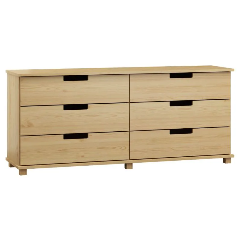 Kommode Kiefer massiv Vollholz natur 001 - Abmessung 80 x 160 x 47 cm (H x B x T)