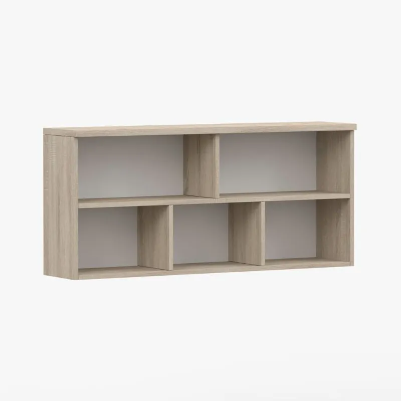 Hängeregal / Wandregal | 1,1 Meter breit | 5 Fächer | Smolikas 98 | 55 x 110 x 27 cm | Sonoma Eiche | schlicht | komplett in Holzoptik | eckig