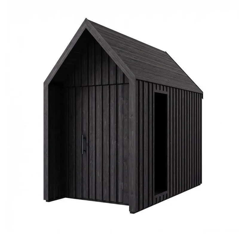 Gartenhütte / Gartenhaus |1 Fenster aus Sicherheitsglas | Schwarz | Grundfläche: 4,50 m² | Skandinavischer Style | Außenmaße: 164,2 x 207,7 cm | Malmö 02