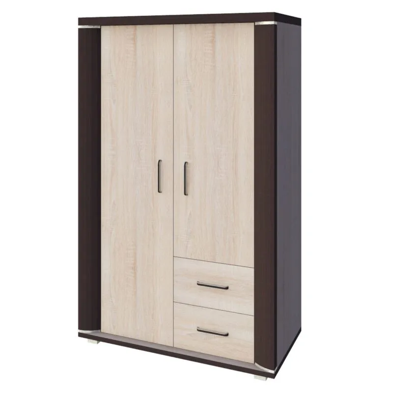 Schrank Aitape 06, Farbe: Sonoma Eiche dunkel / Sonoma Eiche hell - Abmessungen: 145 x 90 x 40 cm (H x B x T)