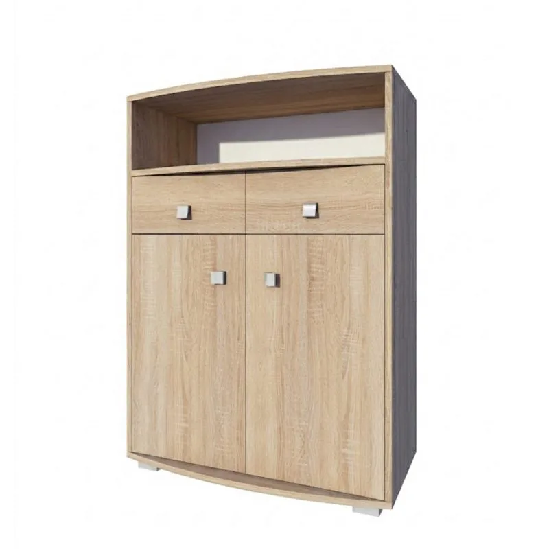 Kommode Rabaul 04, Farbe: Sonoma Eiche - Abmessungen: 126 x 94 x 40 cm (H x B x T)