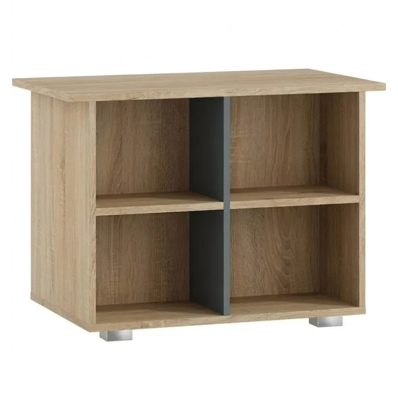 Couchtisch Ciomas 01, Farbe: Sonoma Eiche / Grau - Abmessungen: 78 x 78 x 47 cm (B x T x H)