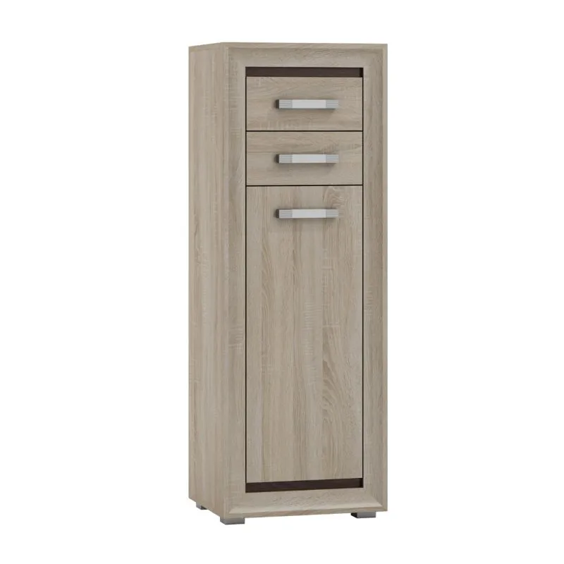 Kommode Kundiawa 12, Farbe: Sonoma Eiche hell / Sonoma Eiche dunkel - Abmessungen: 140 x 50 x 40 cm (H x B x T)