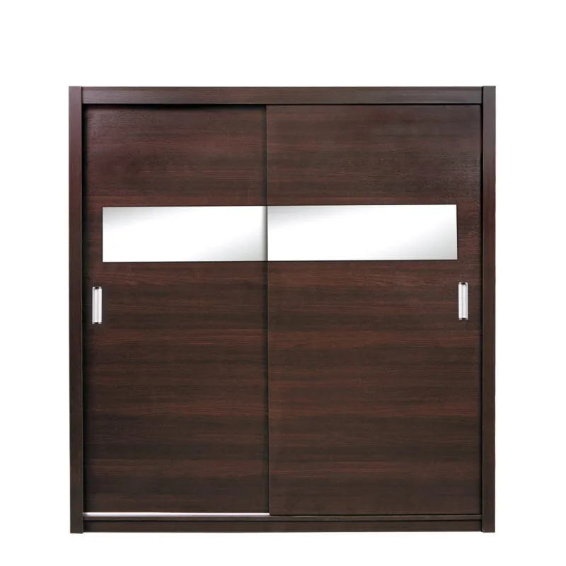 Schiebetürenschrank / Kleiderschrank Sepatan 06, Farbe: Wenge - Abmessungen: 210 x 190 x 60 cm (H x B x T)
