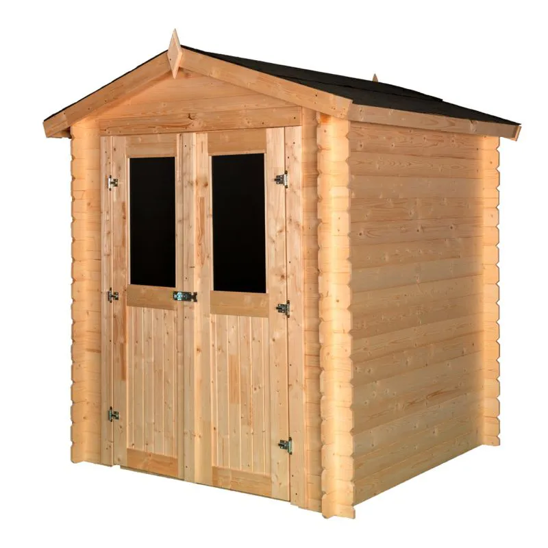 Holz-Gartenhaus 1,8 x 1,8 Meter (inkl. Dach) | Naturbelassen | Satteldach Abbildung