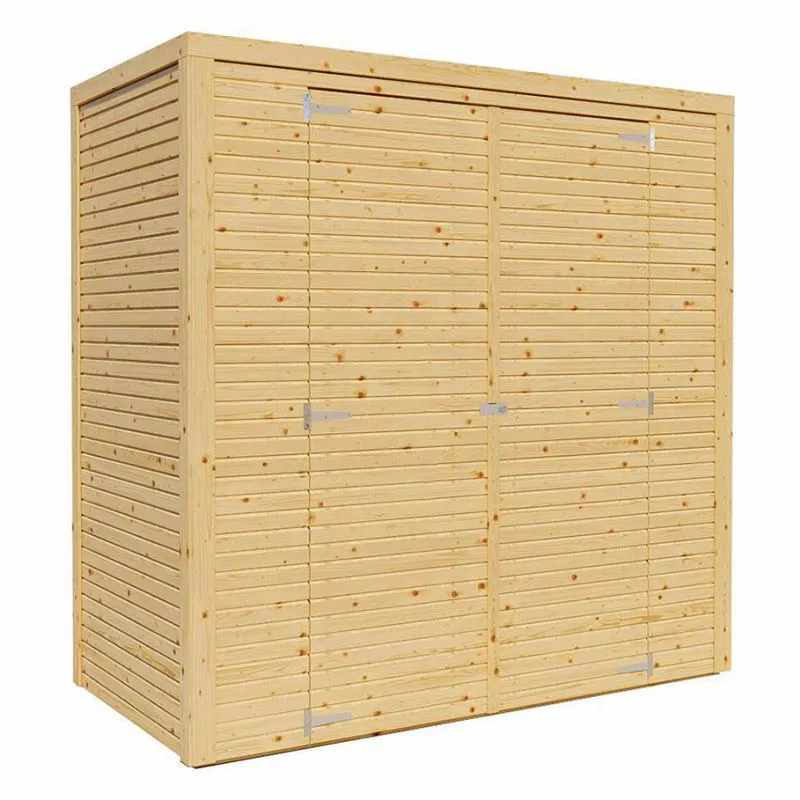 Holz-Gartenhütte 1,1 x 2,07 Meter (inkl. Dach) | Natur | Flachdach Abbildung
