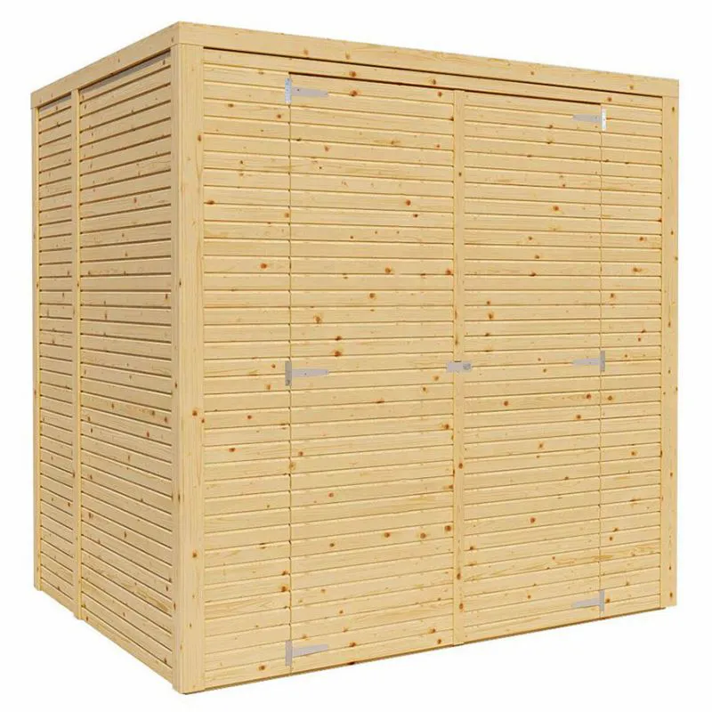 Holz-Gartenhütte 1,7 x 2,07 Meter (inkl. Dach) | Natur | Flachdach Abbildung